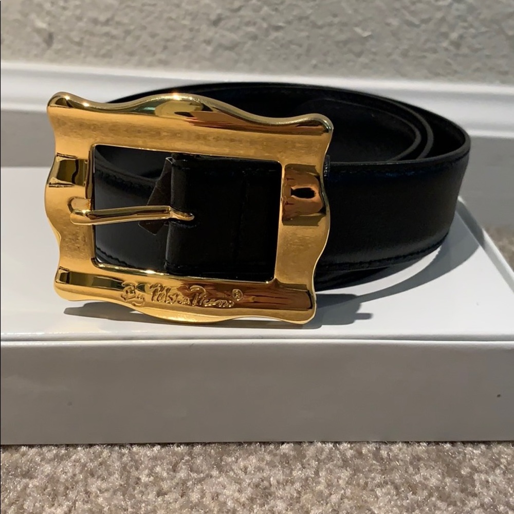 Palshma Piasso black leather belt